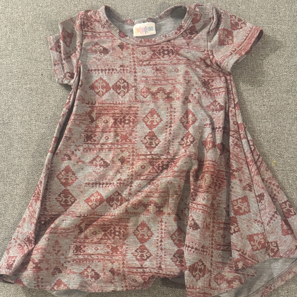 5/$15- LuLaRoe Girls' Pink Patterned Swing Dress